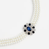 Blue Crystal Pearl Choker
