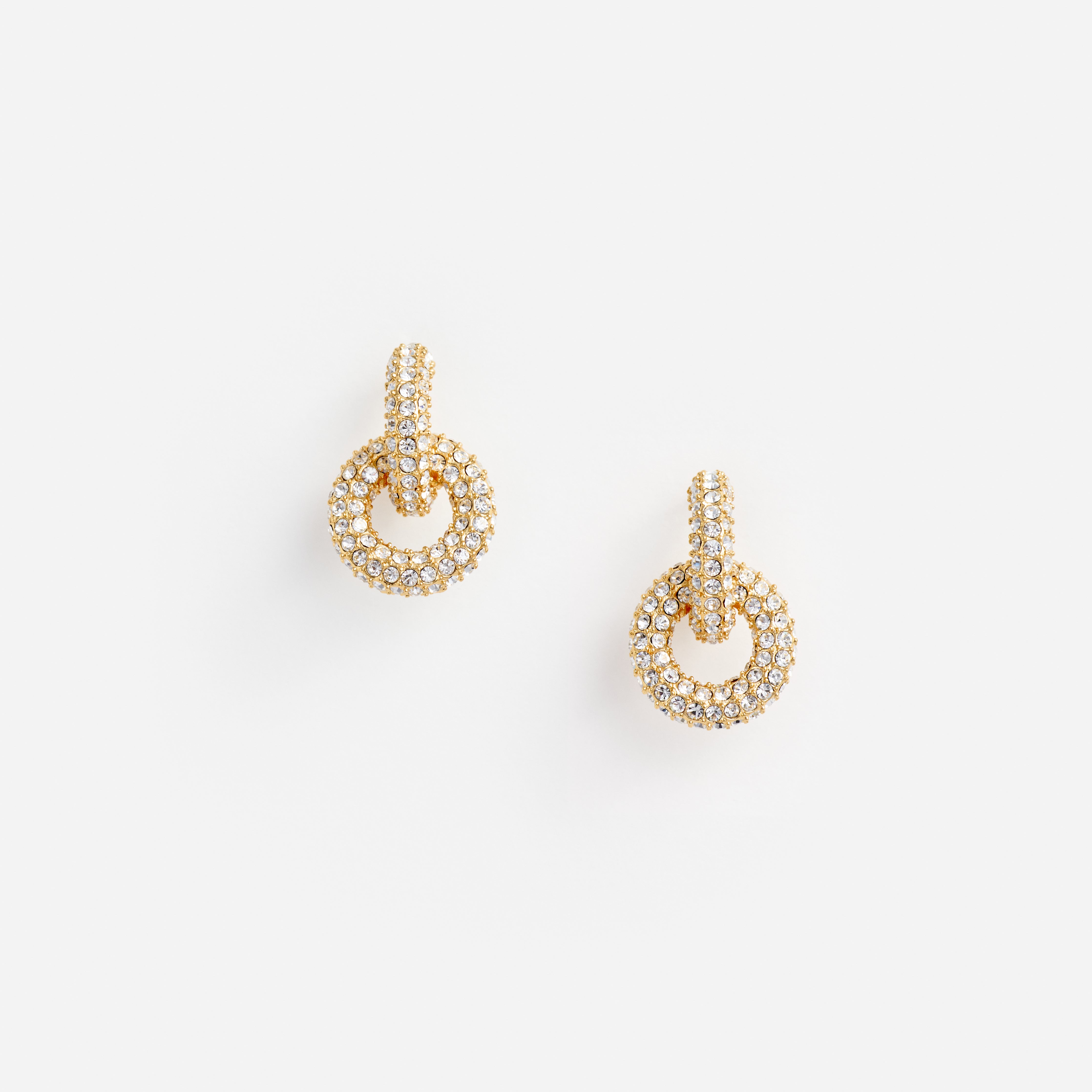 Gold Small Crystal Hoop Earring