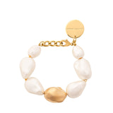 Organic Pearl Bracelet with Gold Pearl