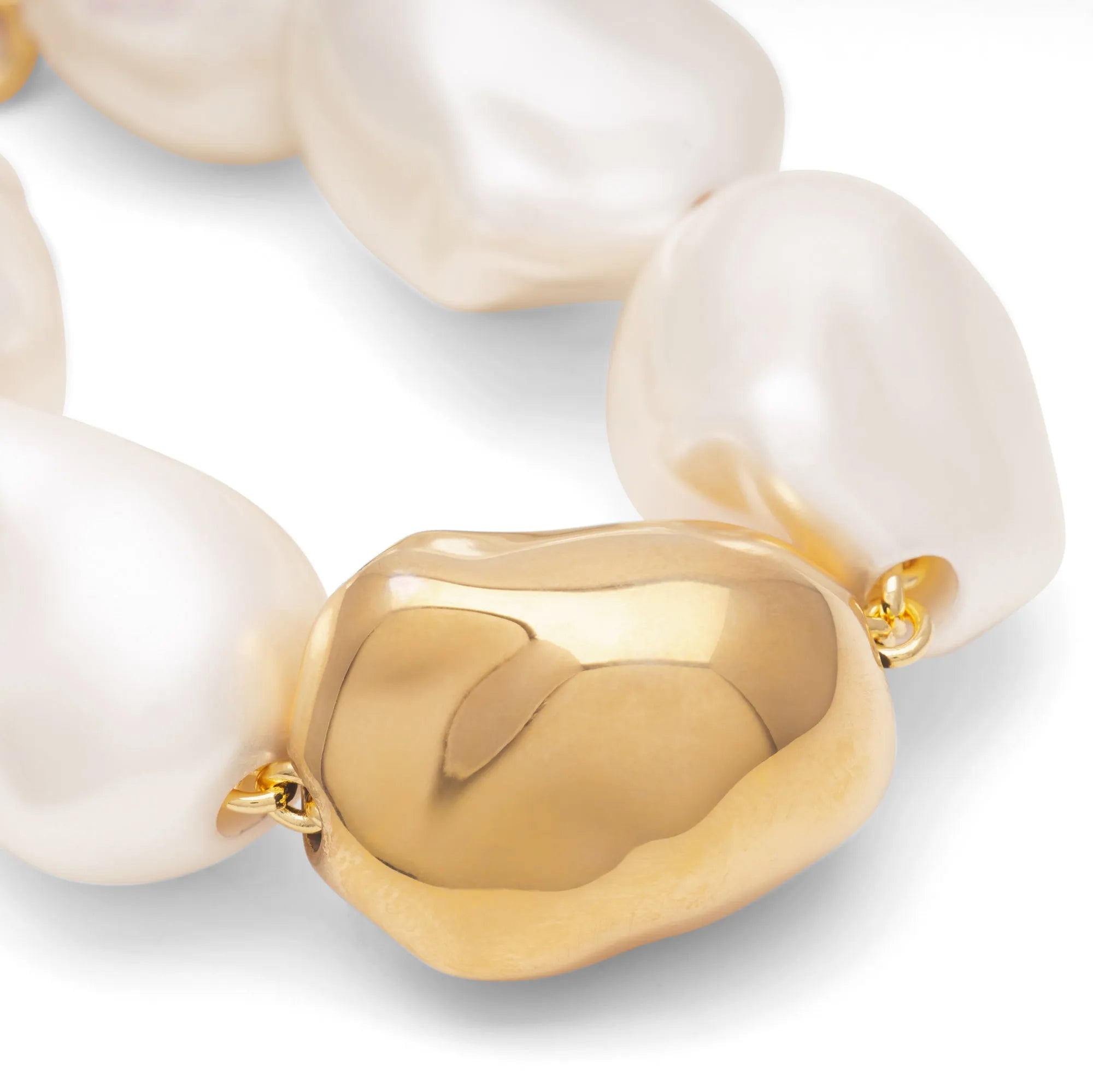 Organic Pearl Bracelet with Gold Pearl