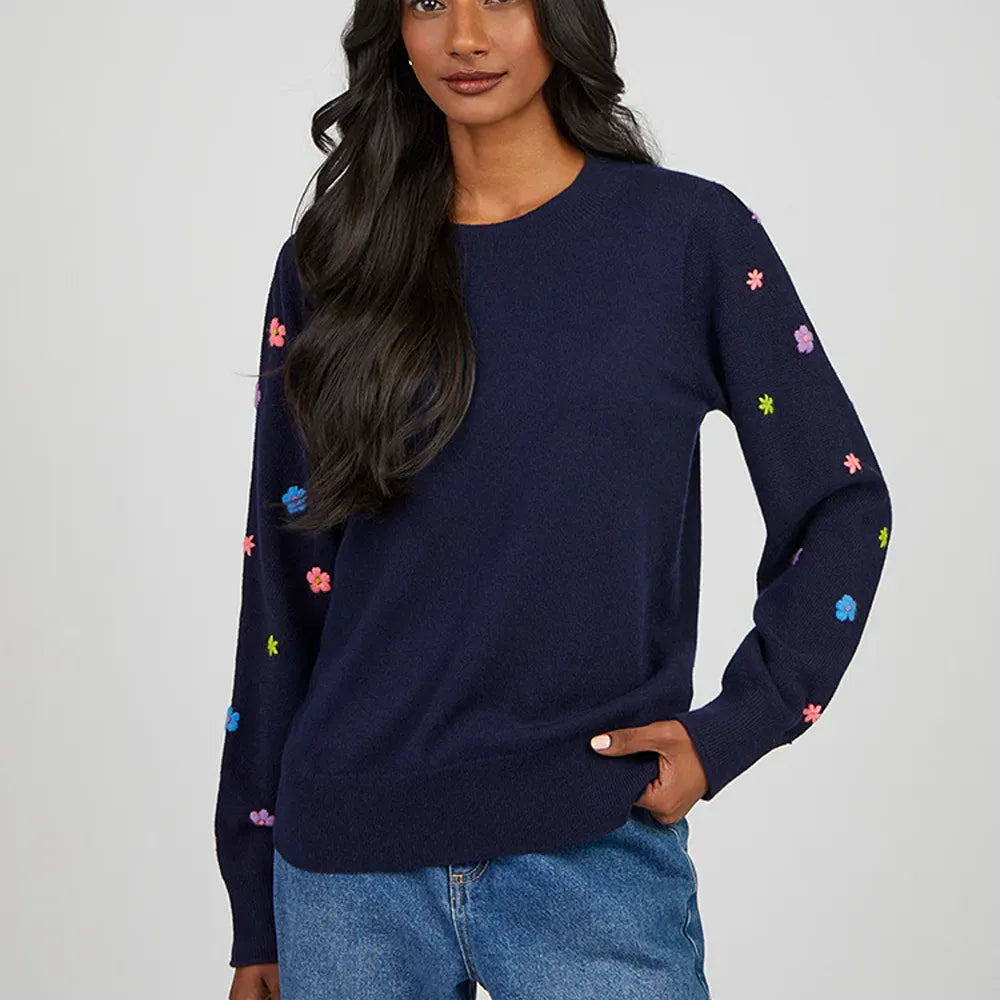 Quinn Navy Cashmere Jumper