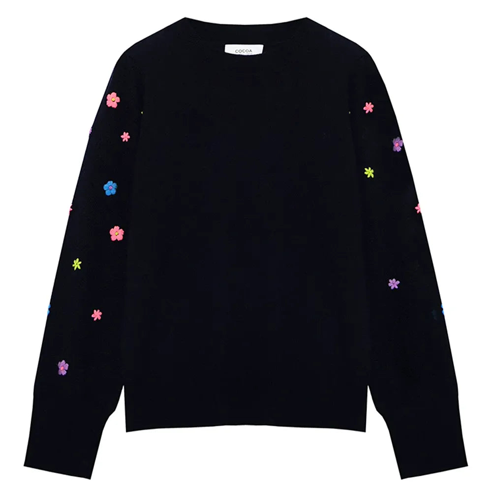 Quinn Navy Cashmere Jumper