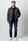 Wool Quilted Jacket in Charcoal