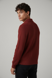 Rib Knit Polo in Burgundy