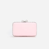 Pink Satin Crystal Clutch Bag