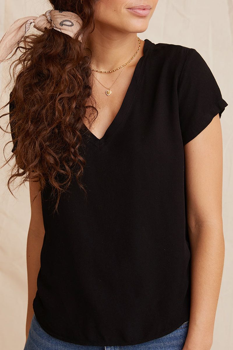 V-Neck Tee - Black